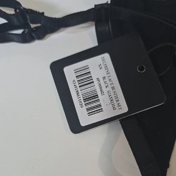 NWT G.I.A. X-Rated Black Lace Double Strap G String Thong - Picture 5 of 5